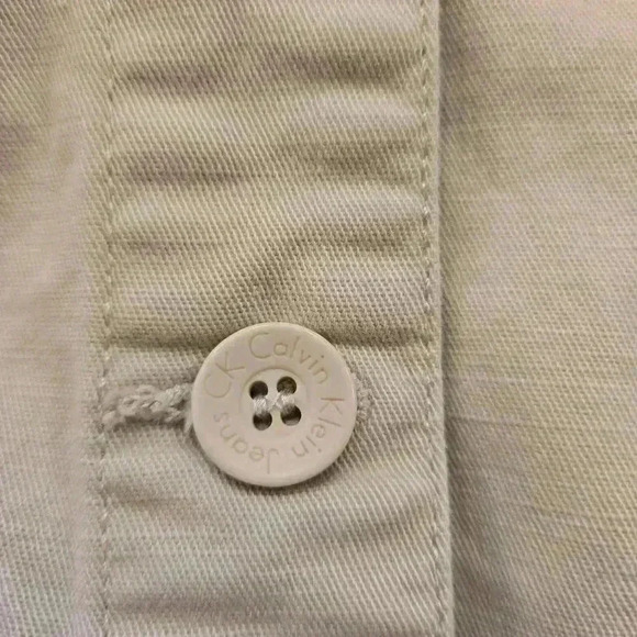 Calvin Klein Jeans Womens Jean Jacket Cream Tan Size Small - Picture 9 of 12